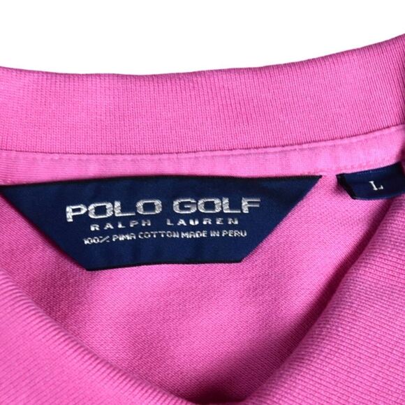 Ralph Lauren POLO Golf Sea Island Pima Cotton Embroidered Polo Shirt Pink Large - Picture 5 of 7
